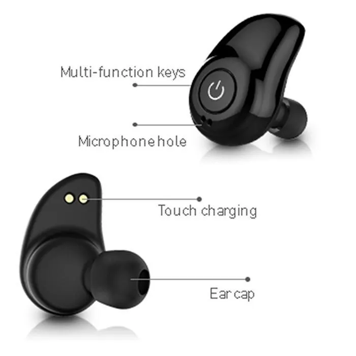 Беспроводной наушники V4.1 Bluetooth влагоустойчивые с зарядным устройством мини