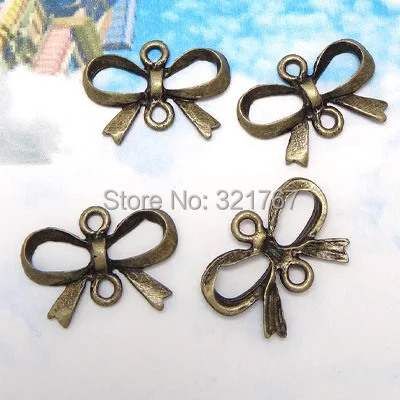 500pcs/lot 20*13mm bronze small pendant bow charms for handmade/ manual necklaces bracelets DIY jewelry | Украшения и аксессуары