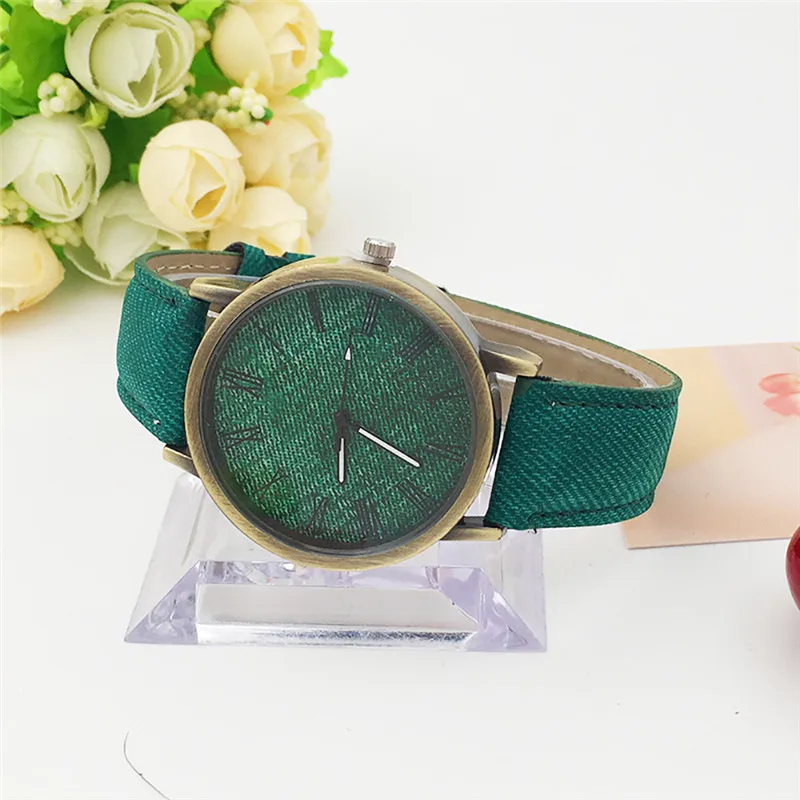 В ретро-стиле; изысканная обувь с ковбойским кожаным Montre мужской, женский, для пар часы для влюбленных в римском стиле Кварцевые аналоговые наручные часы класса люкс Бизнес& A