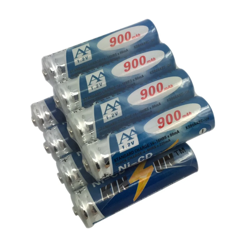 Аккумуляторная батарея KINSUN 8 шт. 1 2 в Ni Cd AA 900 мАч|Перезаряжаемые батареи| |
