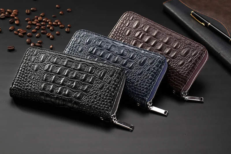 Кожи женщин бумажники натуральной кожи клатч кошельки крокодиловую аллигатор с