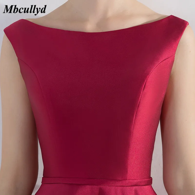 Mbcullyd темно-красные длинные платья подружки невесты 2018 роскошное атласное платье