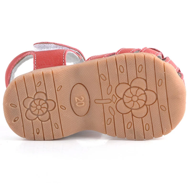 Сандалии из мягкой натуральной кожи для девочек Детские босоножки с цветами