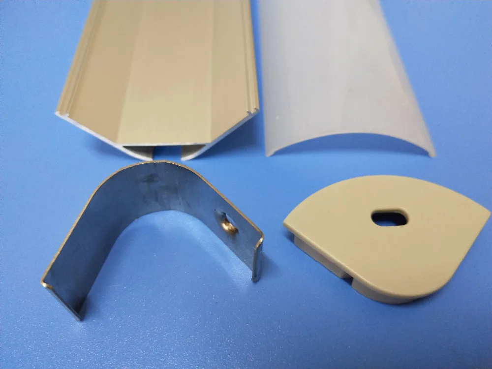 preço Frete Grátis 2.5 M/PCS 100 M/LOTE Canto Da Parede Usando Fosco/clear PC Cover Suspenso LEVOU Perfil De Alumínio Para Led Luz De Tira