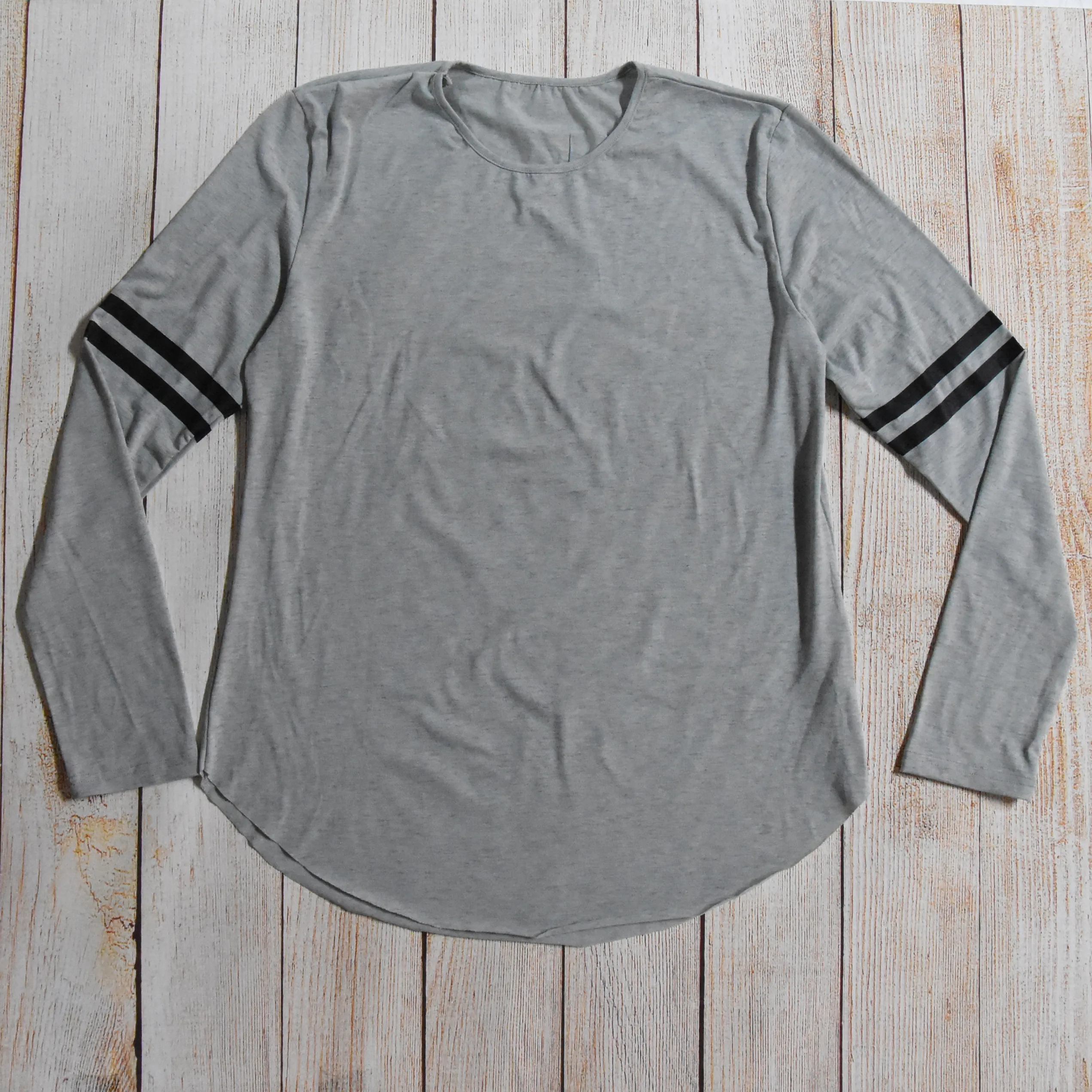 Мужская футболка с длинными рукавами повседневная Однотонная круглым вырезом