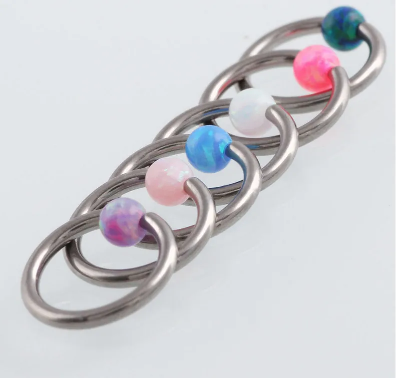 Серьга для пирсинга G23 с титановым опалом кольцо носа соска уха хрящевой ткани