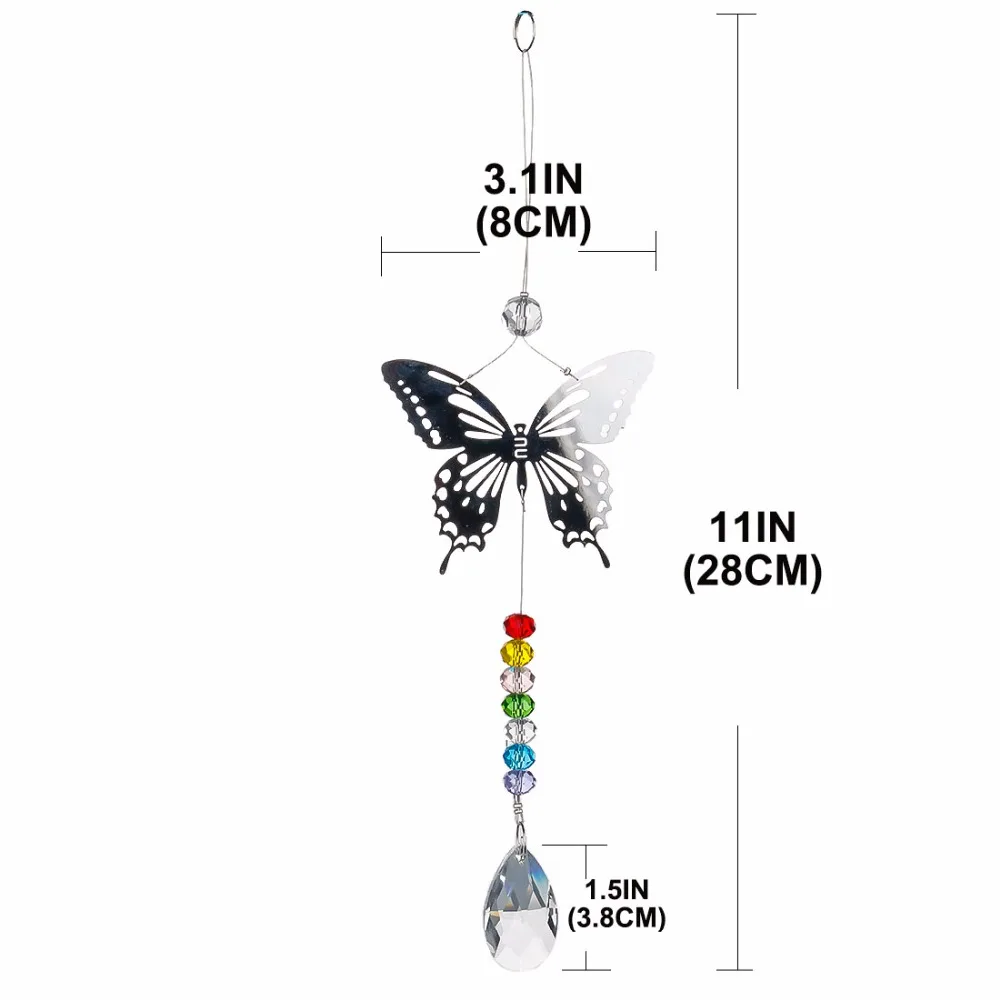 H& D 20 мм/38 мм Ручная работа чакра бабочка Suncatcher хрустальный шар призмы Радуга производитель окно висячие орнамент домашний Свадебный декор