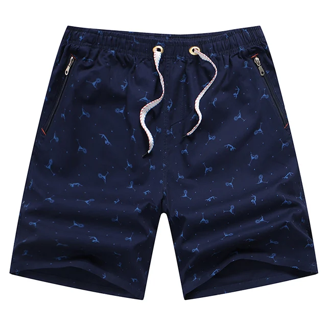 Dark Blue Повседневные Брендовые мужские летние хлопчатобумажные шорты дышащие мужские пляжные шорты высокого качества Homme бермуды L-5XL - Цвет: Dark Blue