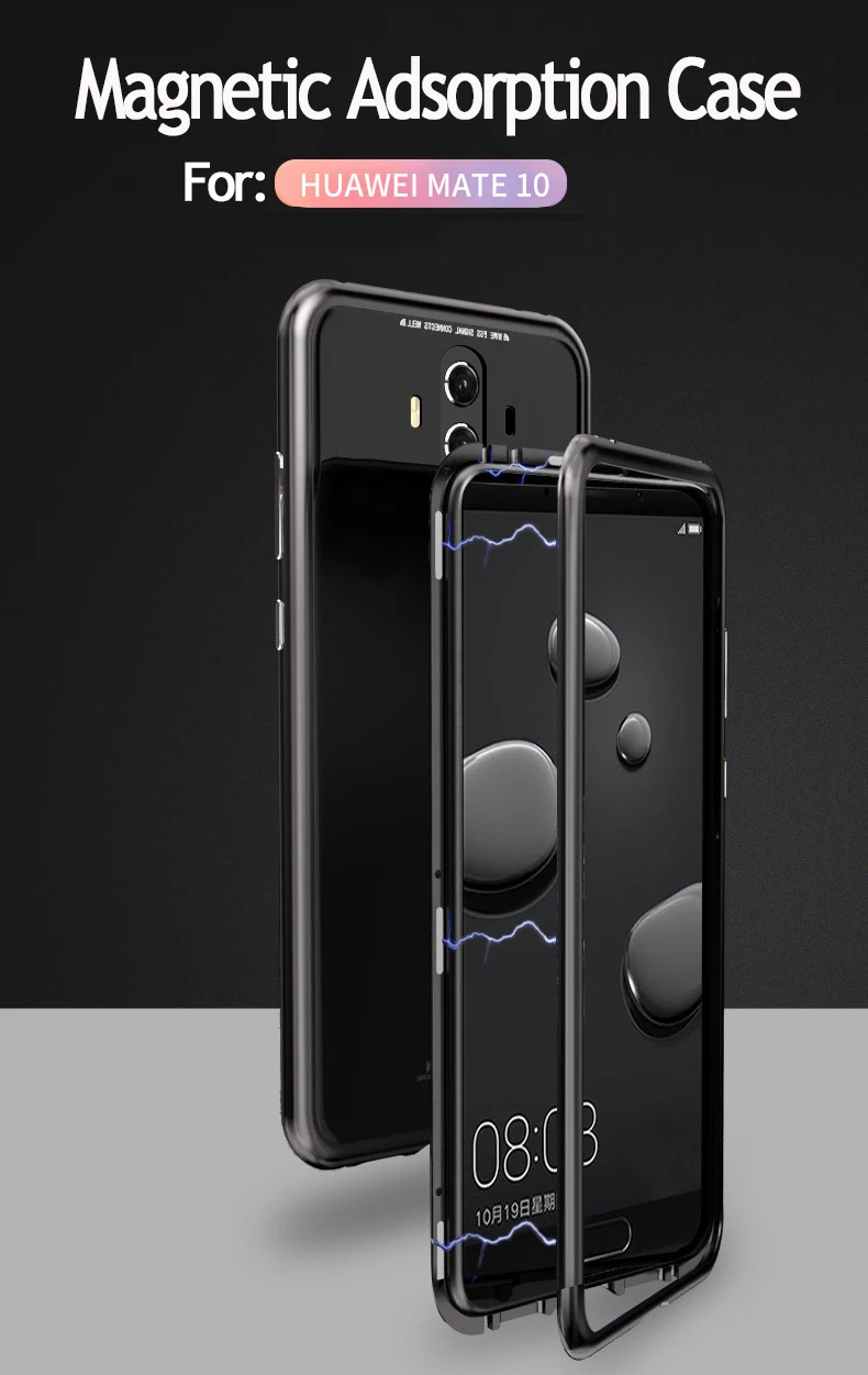 Магнитный адсорбционный чехол для huawei mate 10 Lite магнит закаленное стекло Pro задняя