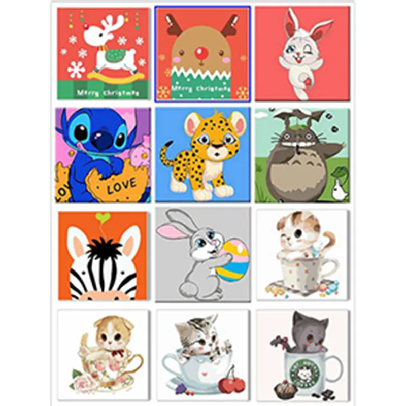 30X30CM в рамке Животное мультфильм DIY цифровая картина маслом по номерам Европа