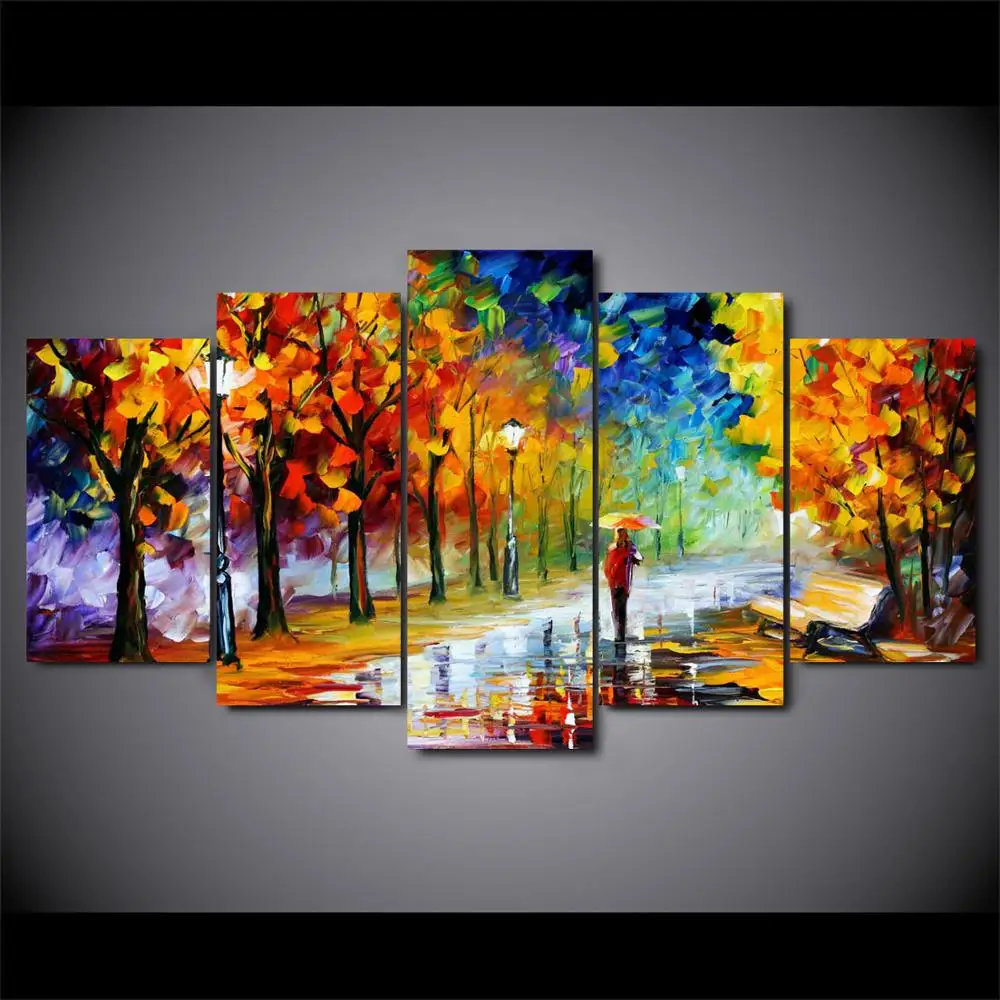 

Drop shipping 5 Panel Wall Art Pictures Canvas Painting abstract canvas poster painting decoration for living room LW194