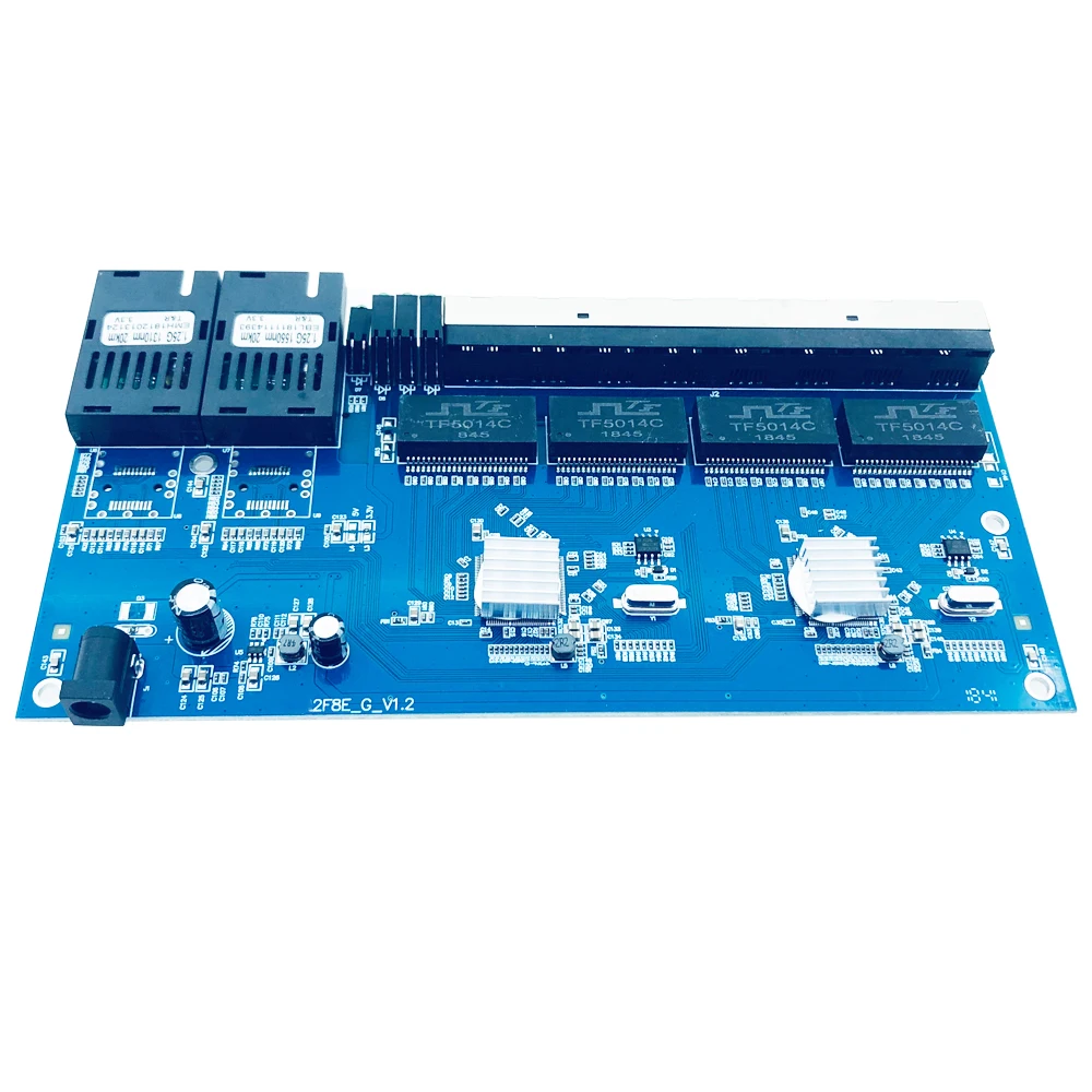 2 гигабитных волокно SC Порты и разъёмы 8*10/100/1000 Мбит/с RJ45 Ethernet волокна переключатель одного волокна режим media converter PBCA доска