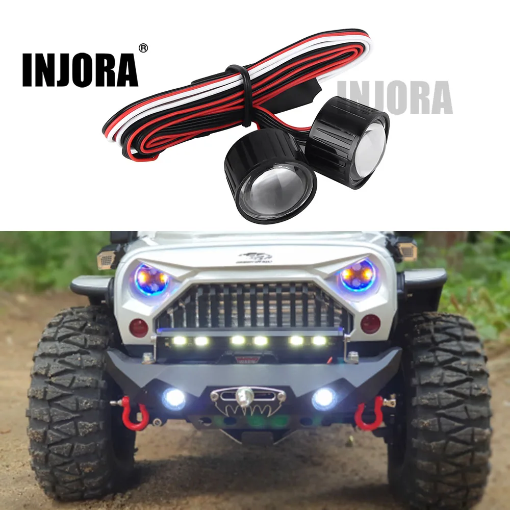 INJORA 22 мм многофункциональный RC автомобильный светодиодный фонарь с контроллером для 1/10 Axial SCX10 90046 RC Rock Crawler