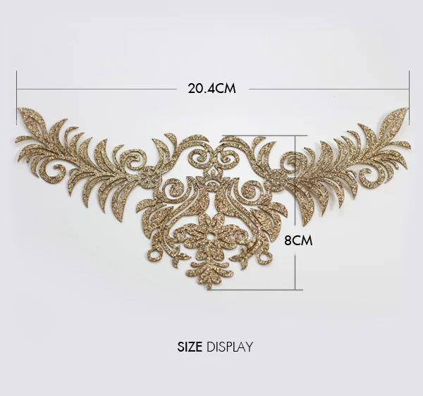 Вышитый Блестящий Золотой цветок аппликация из ткани костюмы наклейки утюжок на