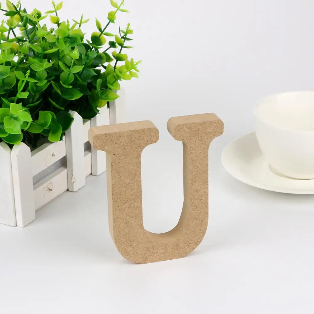 DIY A-&-Z деревянные буквы ремесла Алфавит художественное украшение для ретро дерево украшение для стен, для бара паба офис Свадьба Вечеринка домашний декор D1 - Цвет: U