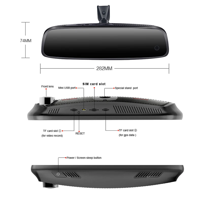 RAM2G+ ROM32G 3 камеры 4G dash камера 32G карта gps navi Автомобильный видеорегистратор wifi bluetooth " ips dash Автомобильные видеорегистраторы внутренняя камера DVR