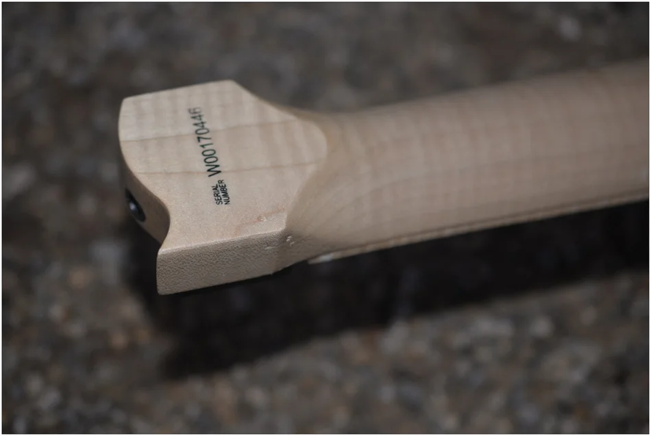 7 струн Безголовый электрогитара стиль фиолетовый взрыв spalted вьющиеся клен Топ Пламя клен шеи