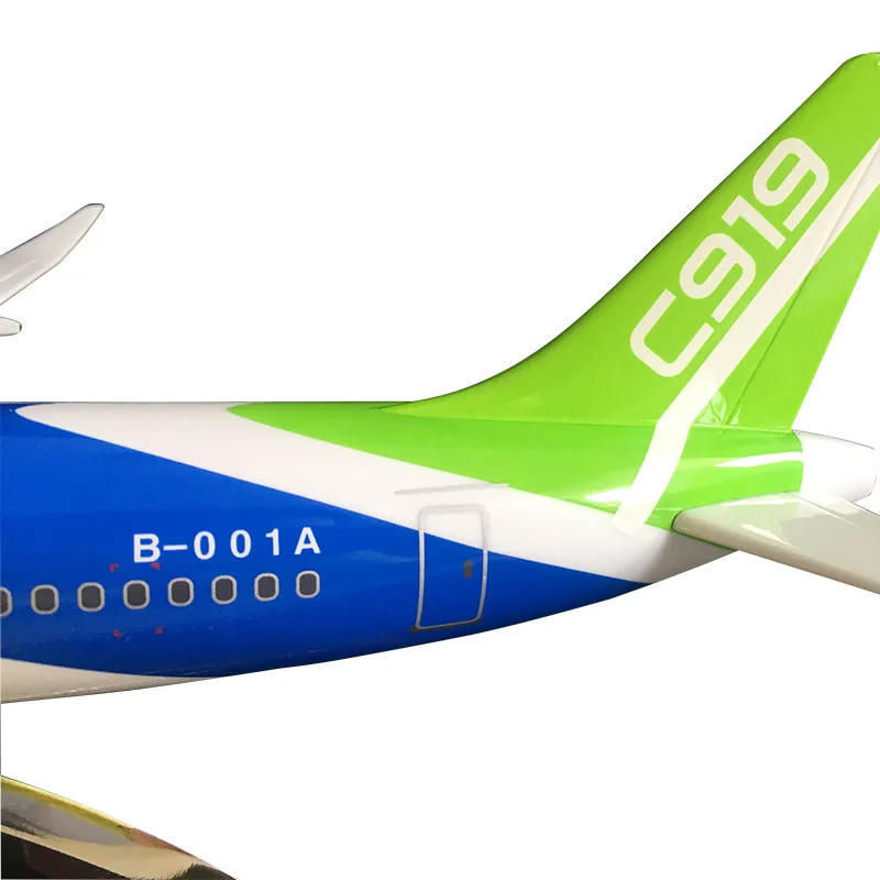 38 см Смола C919 Китай коммерческий самолет Airbus Модель Летающий авиационная модель