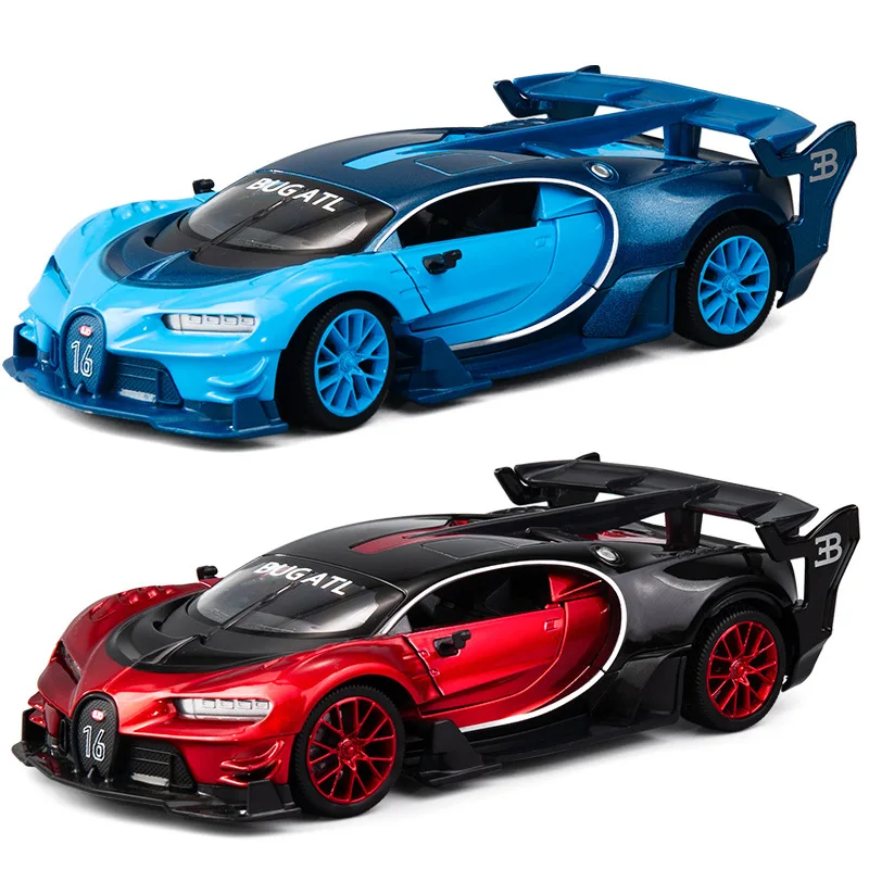 1:24, высокая симуляция, Bugatti GT, спортивный гоночный автомобиль, сплав, модель автомобиля, бутик, дисплей, четыре автомобиля с открытой дверью, игрушки для детей, подарки