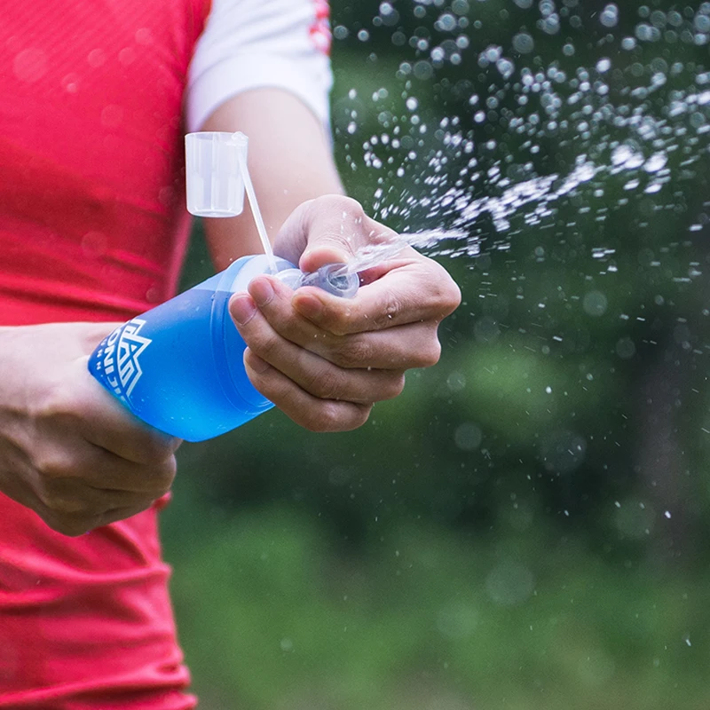 450/500 ML Water Bottle Soft Folding Portable Squeeze Travel Bottles Outdoor Flexible Running Drinkware With Dust-proof Cover