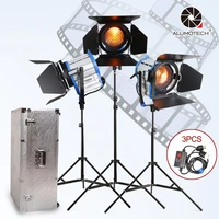 alumotech fresnel tungsten spot light 1000w3stand3dimmer3aluminium case kit for studio photography video camera support