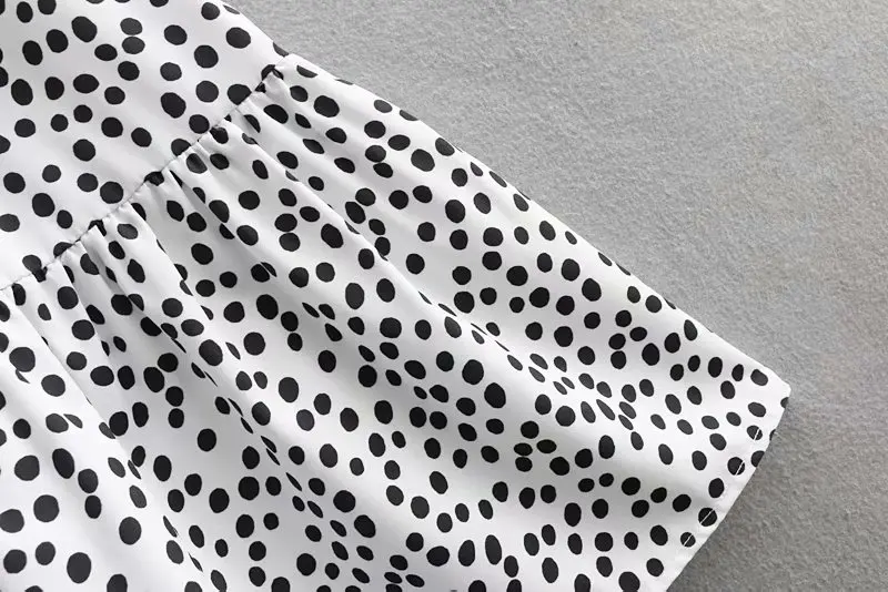 Flabbit женское милое повседневное Свободное длинное платье в горошек с круглым