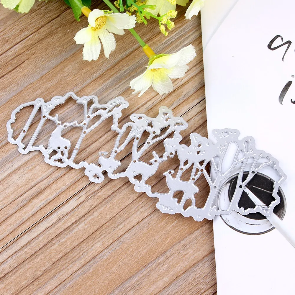 Олень лес металла резки штампы для скрапбукинга Fustelle дизайн DIY подарочная карта