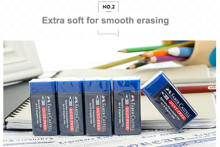 3 шт./лот Faber Castell Цветной карандаш, ластик, пыли синий специально разработан для Книги по искусству и графические Применение#187170