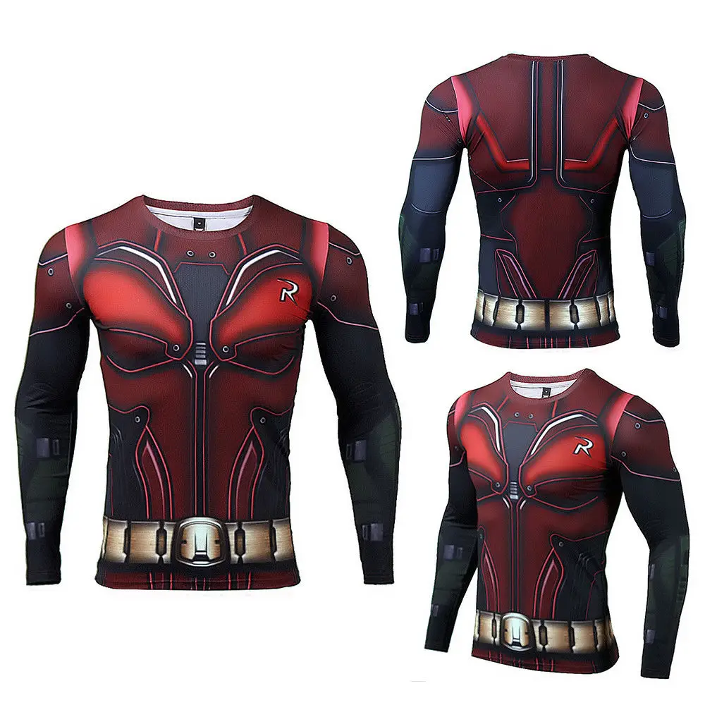 Тор 3D печатных футболки для мужчин компрессионная рубашка Marvel Hero Косплей топы с длинными рукавами мужской тренажерный зал фитнес бодибилдинг одежда