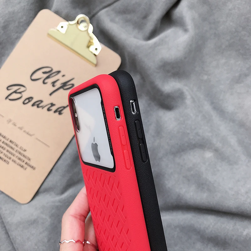 Плетеная сетка силиконовый чехол для iPhone Xs Max роскошный ТПУ + закаленное стекло