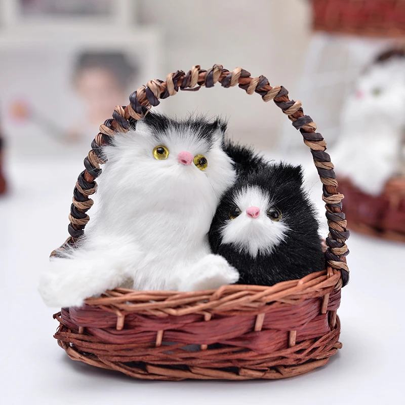 Корзина котята коты плюшевые игрушки Моделирование двойной любовник в