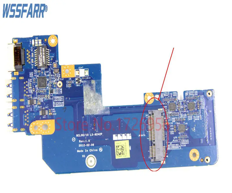 Оригинал для Dell 17R 7520 USB Ethernet LAN Соединительная плата с mSATA портом QCL00/10 LS-8242P 0N7JHH N7JHH |