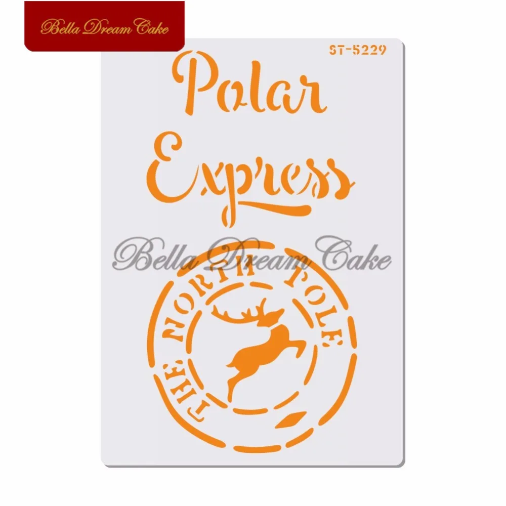 Pole's Express трафарет для Рождественского торта многослойные пластиковые