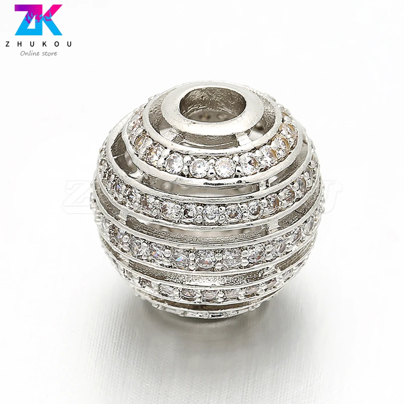 3pcs 13*13mm Fashion Glittering Handmade Pendants Cubic Zirconia Spacer Beads DIY Jewelry Bracelet Necklace Making Model: VZ77 | Украшения