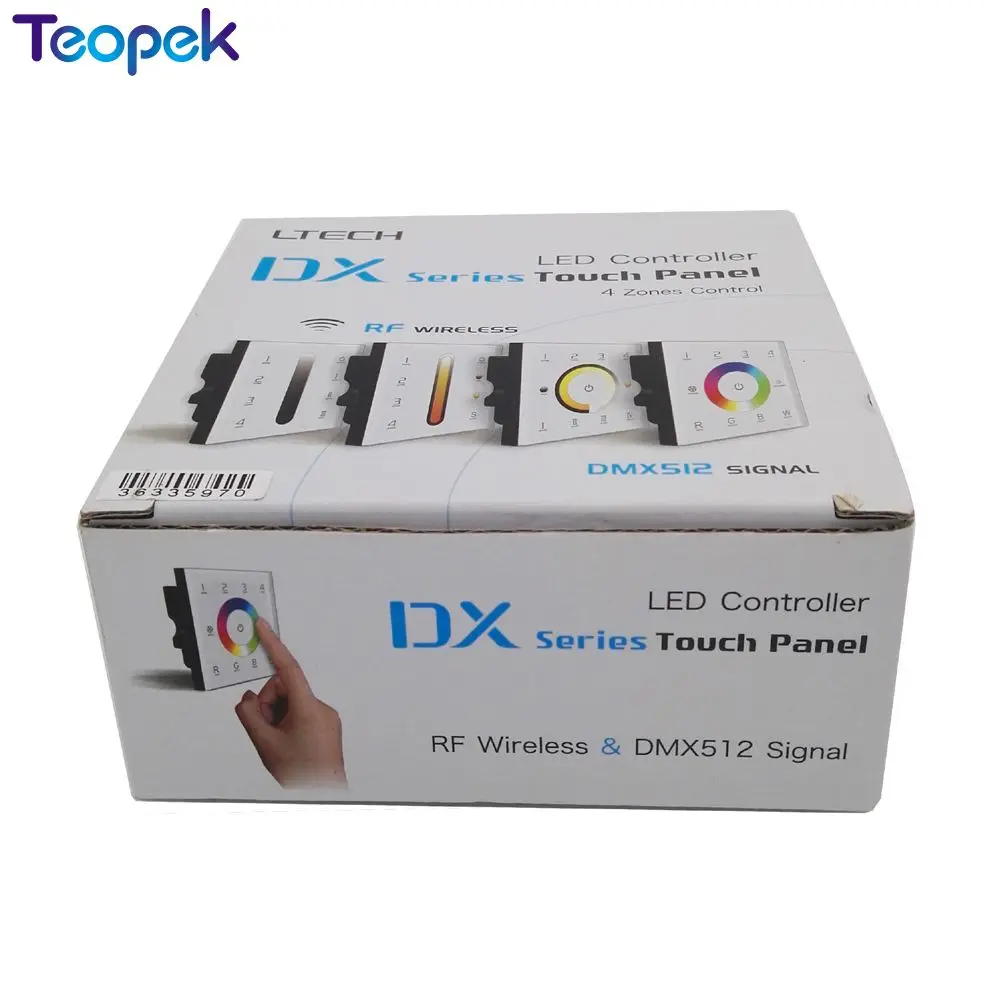 LTECH DX8 светодиодный контроллер сенсорной панели rgbw AC110V 240V 4 зоны RF 2 4G + DMX512 Мастер