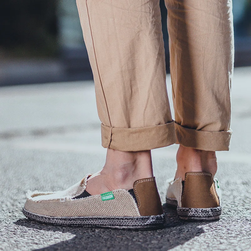 Высокое качество мужская повседневная обувь джинсы парусиновая удобные слипоны