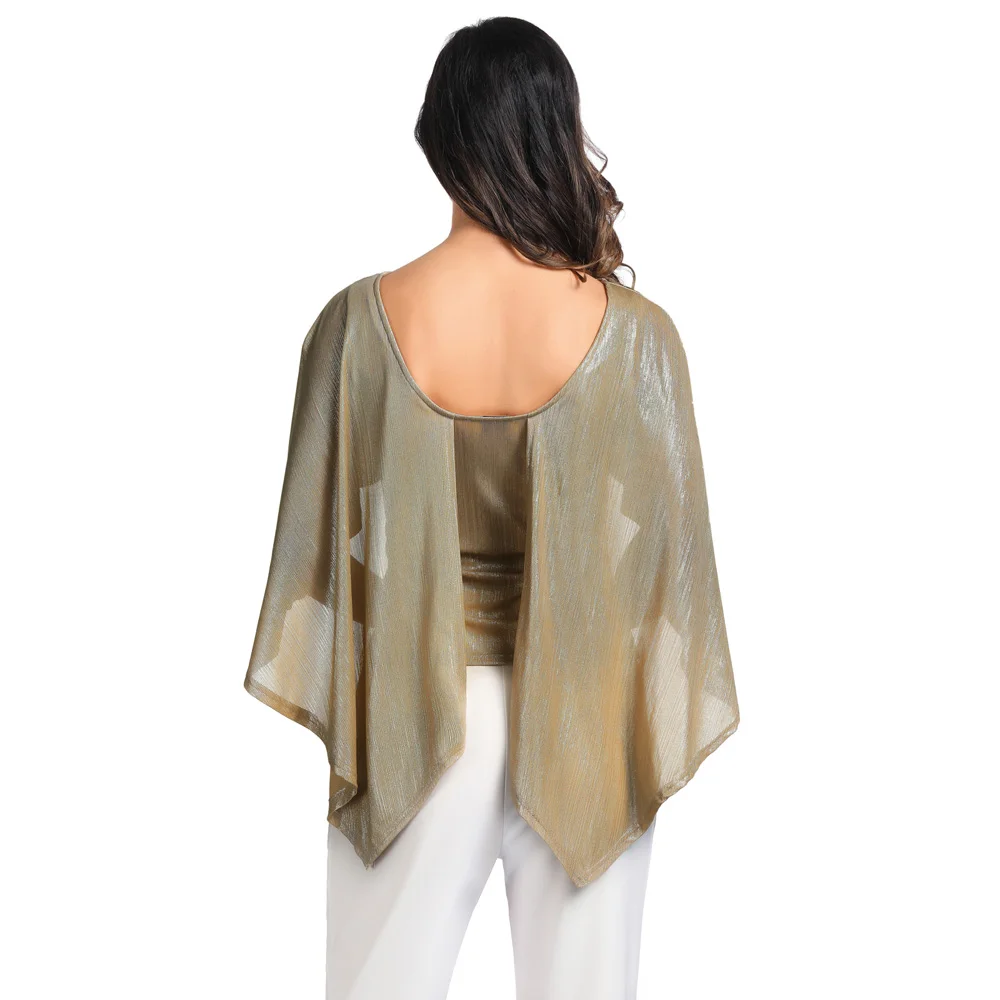 Grace Karin Sexy Women's T-shirt Backless Clubwear Irregular Drape Decorated Cape Tops Fashion Lady Solid Color | Женская одежда