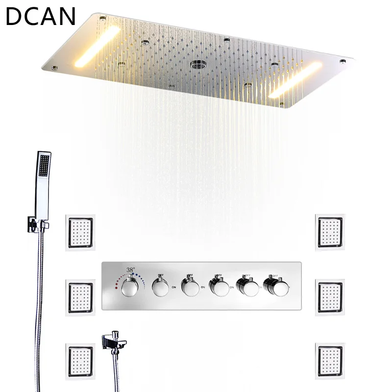 Набор для душа с дождевой насадкой 5 спрятанных ванн душа|thermostatic shower faucet|shower