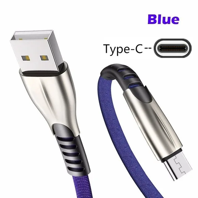 Only Blue 1M Cable Ковбойский USB кабель QC 3,0 быстрое зарядное устройство type C зарядный провод для samsung A50 A40 S8 S10 Honor 20 10 huawei P Smart Z P20 lite P30 Pro - Тип штекера: Only Blue 1M Cable