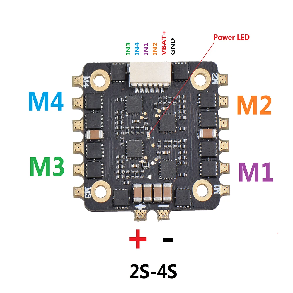EM15A/25A 2-4S Dshot600 BLHELI_S 4 в 1 ESC для FPV гоночного дрона