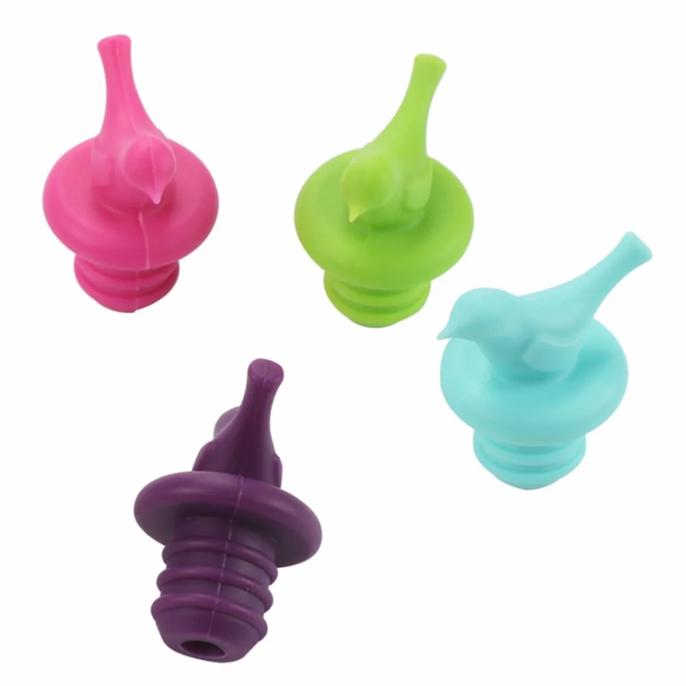 4 шт. птицы винные пробки практическая кухня гаджеты не вредит экологии силиконовые пробки|Пробки для вина| |