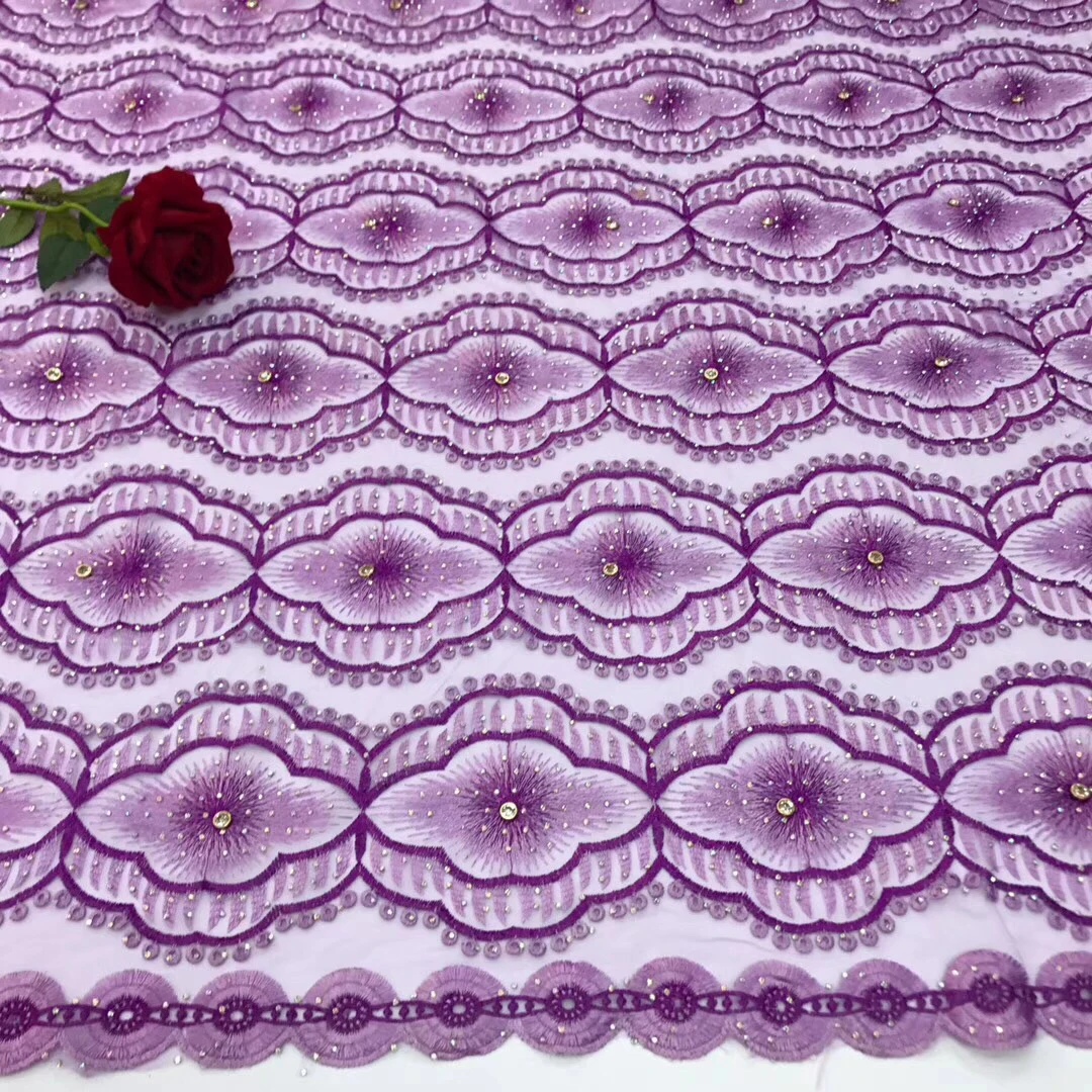 

African Lace Fabric 2018 High Quality Lace Nigerian Lace Fabric With Stones Embroidery Tulle French Lace for Women dress LJ2427