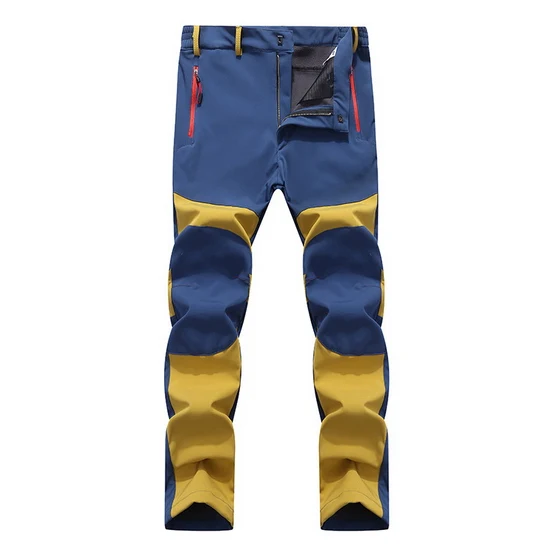 yellow LoClimb зимние мужские походные брюки мужские теплые флисовые брюки ветрозащитные водонепроницаемые брюки для походов на открытом воздухе лыжные, AM201 - Цвет: yellow