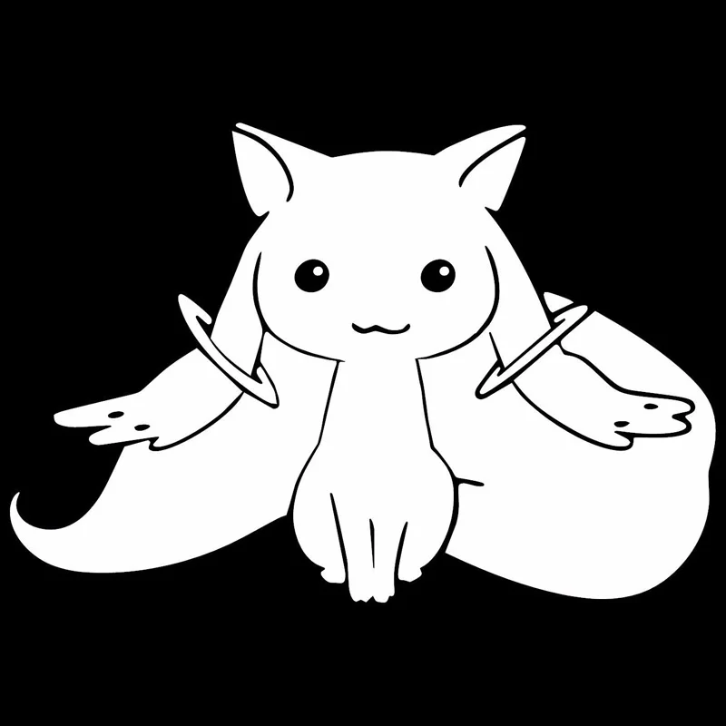 15 9 см * 10 аниме наклейки Madoka Magica Kyubey декоративные виниловые черные/серебряные