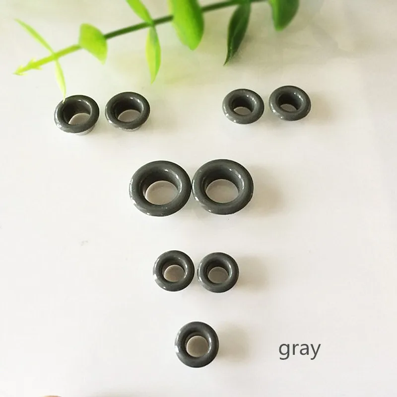 gray XUNZHE DIY материалы 50 шт. 3,5 мм втулки заклепки+ 4 см инструмент для пробивания Пуговицы Разноцветные пряжки шнурки глаз металлические отверстия ушко - Цвет: gray