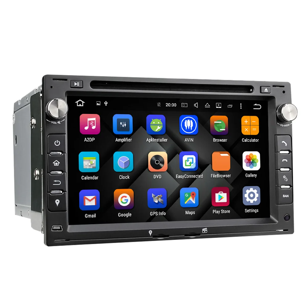 Eunavi 2 Din 7'' Android 9.0 Car DVD Player Quad Core GPS Radio For VW/Volkswagen/PASSAT/B5/MK5/GOLF/POLO/TRANSPORTER Stereo BT |
