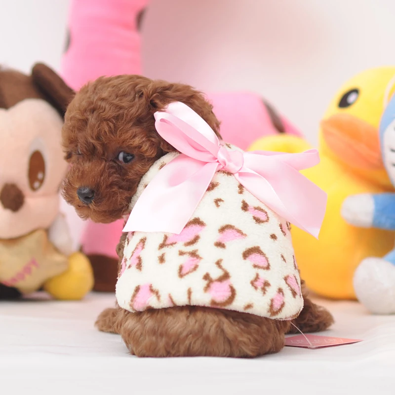 Одежда для щенков с леопардовым принтом жилет маленьких собак одежда весны осени