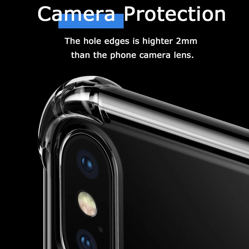 ROSINOP Airbag Transparent TPU Case For iphone 7 6 8 Original Anti-knock Soft Full Covers xs max x xr |