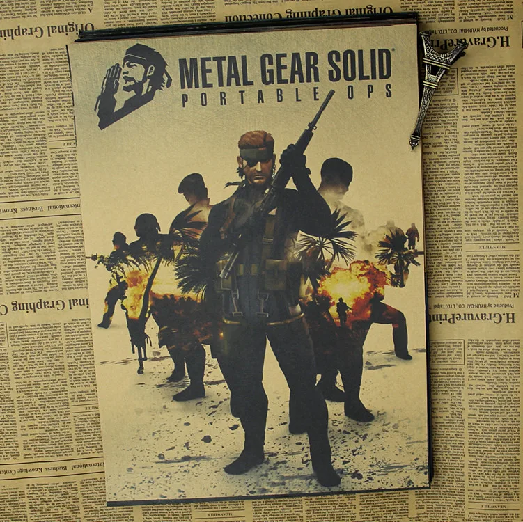 Игровой плакат оборудование из сплава змея MGS молния персонаж винтажный