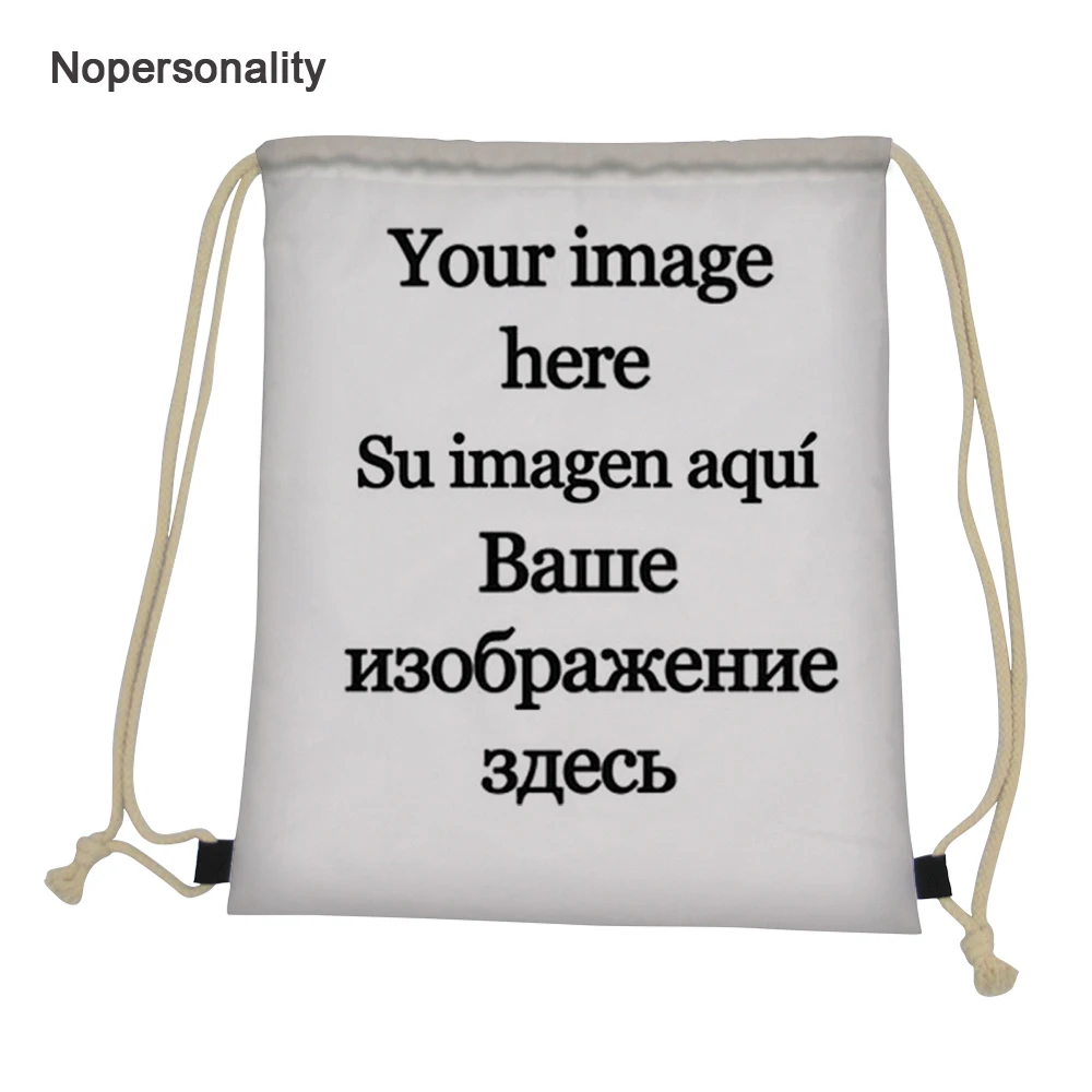 

Customize Your Image Logo Drawstring Bag for Women Portable Kids Travel Storage Bag Daily Cinch Sack School Backpacks Mochila